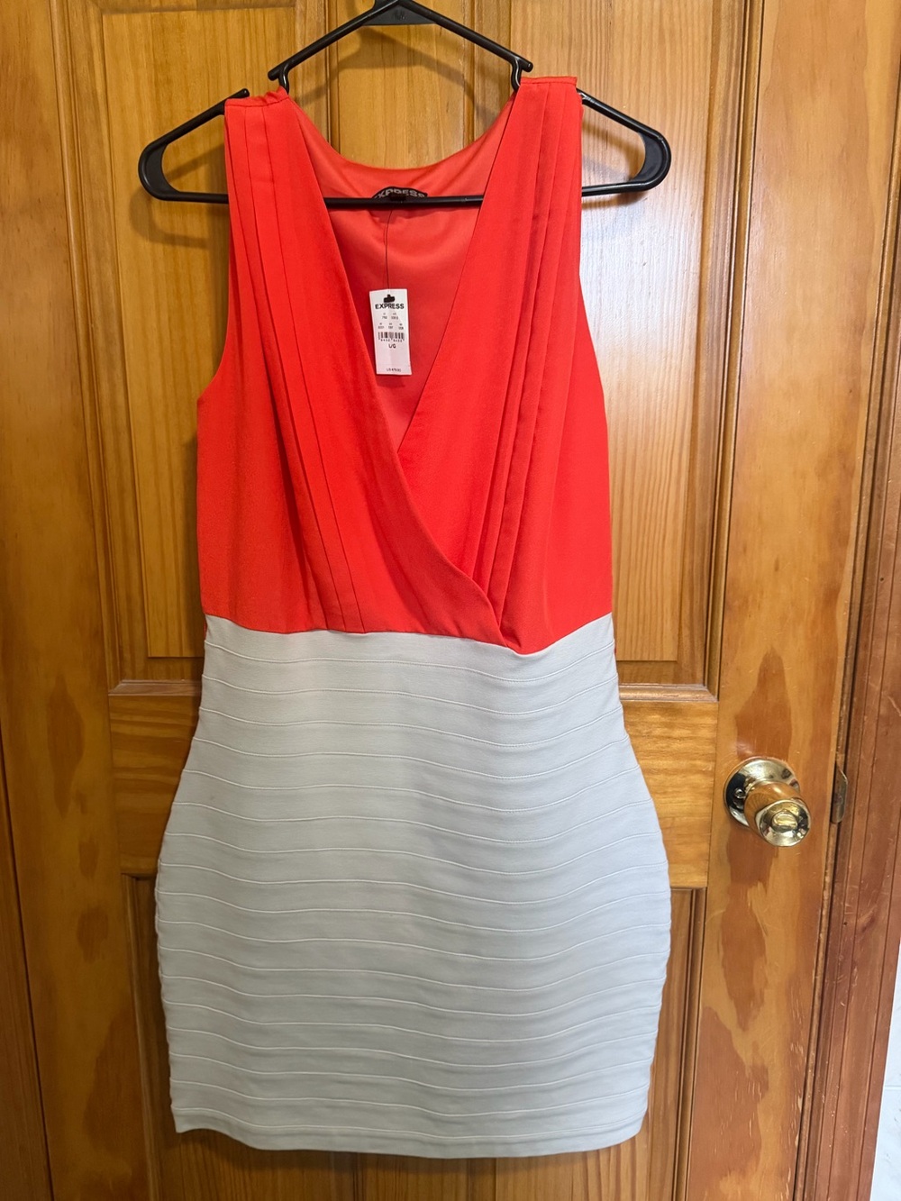 Express Orange and Tan Sleeveless Sheath Dress.  Size Large NWT
Size Large